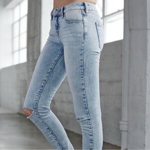 Bullhead Denim Co. Mid-Rise Skinniest Ankle Distressed Denim Jeans